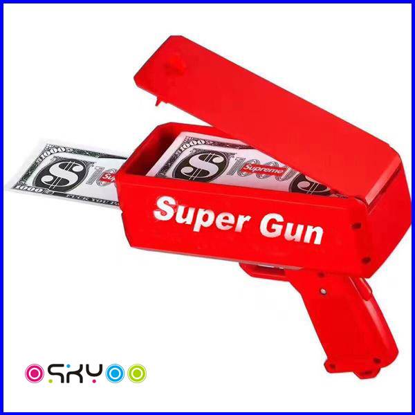 Cash Gun Money Gun Shooter Cash Gun Make it Rain with Play Money 100 Dollar Bills ( Red )