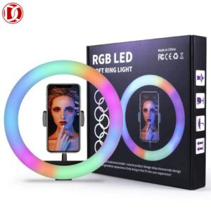 MJ33 RGB LED Selfie Ring Light 26cm Spotlight Fill light lamp Makeup Ringlight Remote Adjustable Dimmable Ring Light Lamp