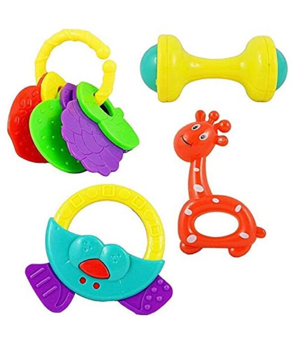 4 Pcs - Baby Rattles and Teether Toys For Kids Rattles For Babies