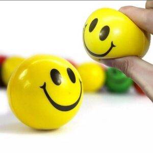 Pack of 2 Soft Smile Face Stress Balls children Grip kids Toys