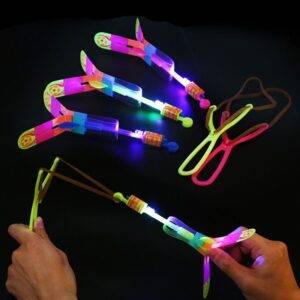 Pack of 3 - Amazing Led Light Arrow Rocket Helicopter Flying Toy For Kids