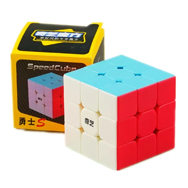 Qiyi Warrior S Rubiks Cube 3x3- Stickerless Magic Speed Cube 3x3x3 Puzzle Toys
