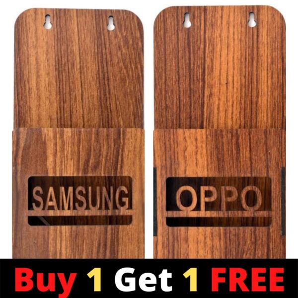 Wooden Wall Mobile Holder Buy 1 Get 1 Free ,Wall Mounted Charging Stand