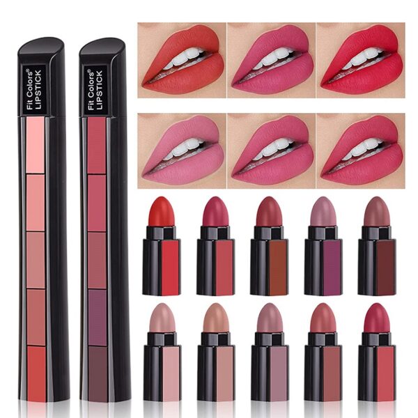 pack of 5 IN 1 Matte Lipstick with 5 shades Makeup kit