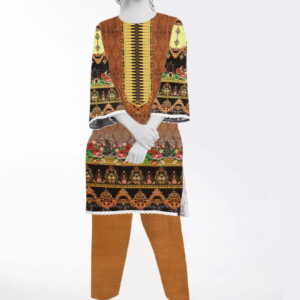 Buy Online 2Pcs Linen Fabric Staple Full Bazu Women Clothes in Pakistan