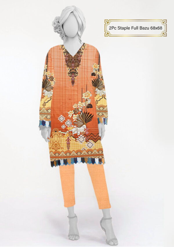 Buy Online 2Pcs Linen Staple Full Bazu Women Clothes in Pakistan