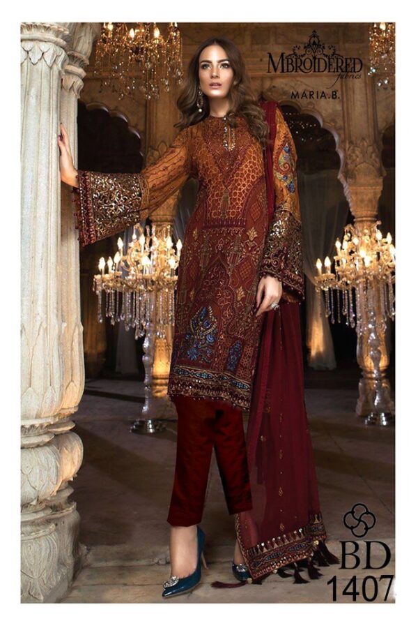 EMBROIDERED Eid Collection Maroon - MARIA B | Women Clothes