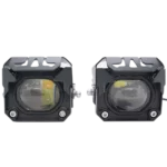 Wide Lens Spotlight Headlight 9D Lens Yellow - White Beam Fog Lights 2 Pcs Set